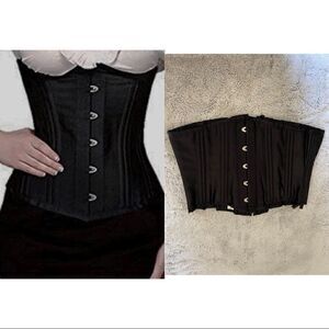 CAMELLIAS corcet black satin 26 steel bones